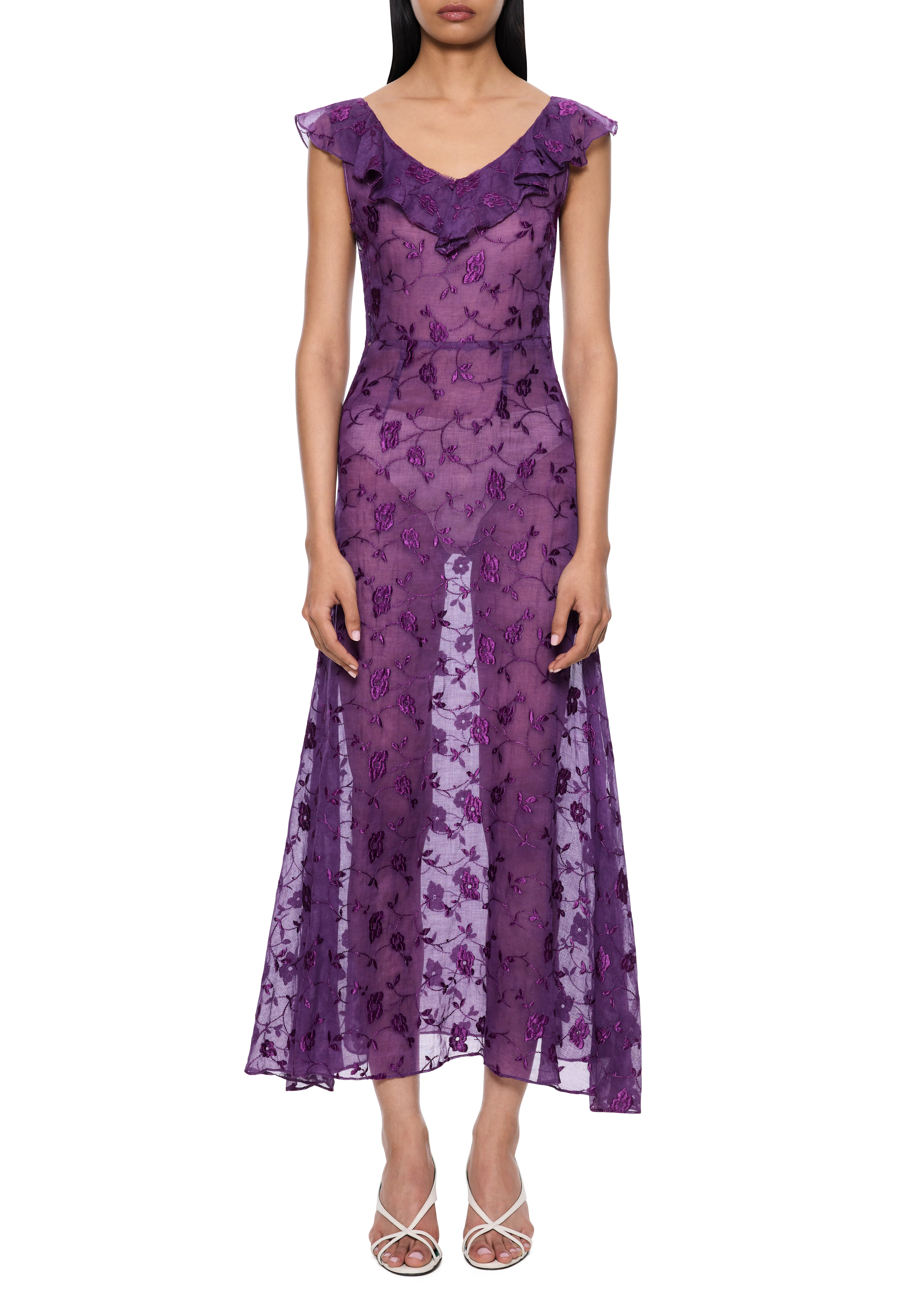 1930s Purple Lace Dress